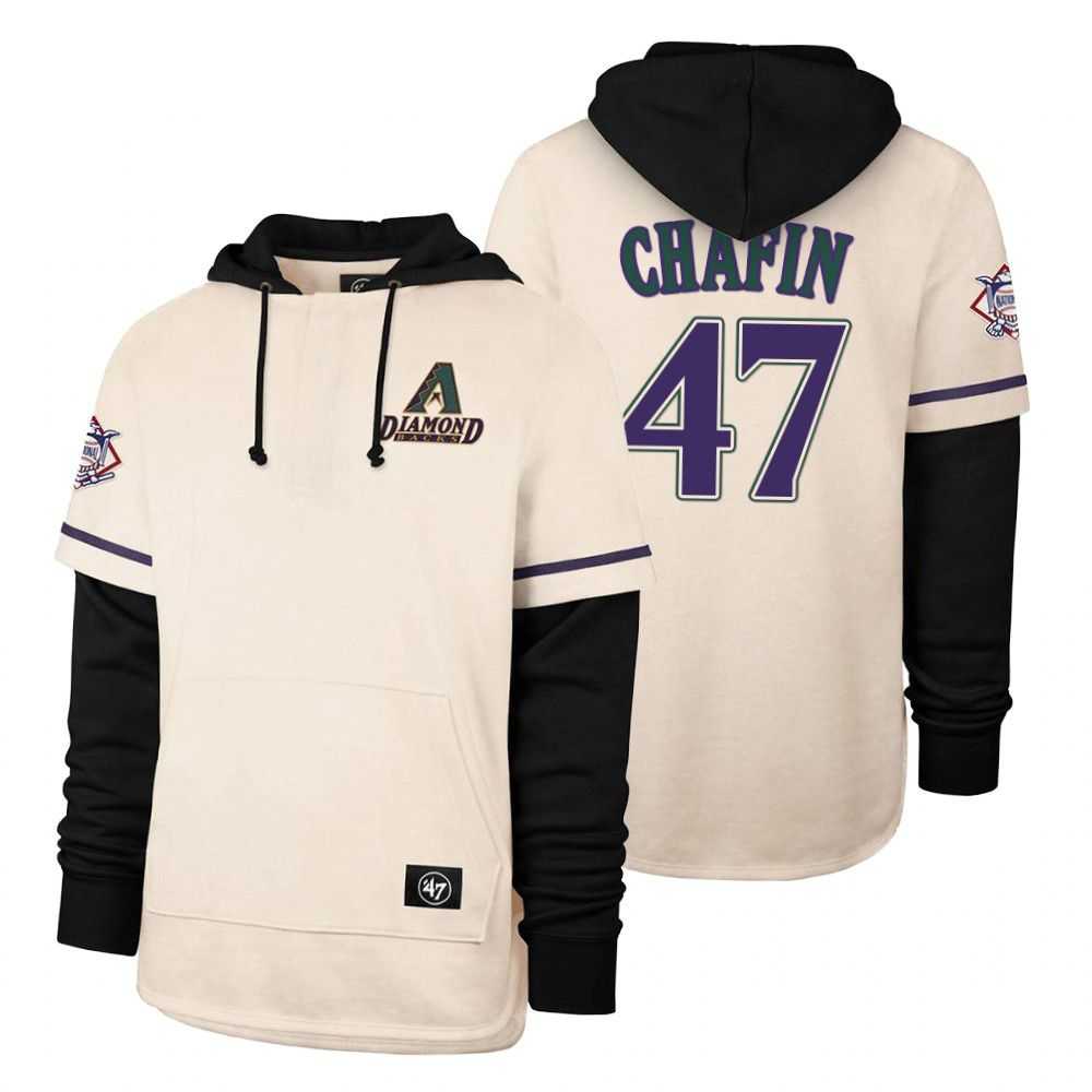 Men Arizona Diamondback 47 Chafin Cream 2021 Pullover Hoodie MLB Jersey